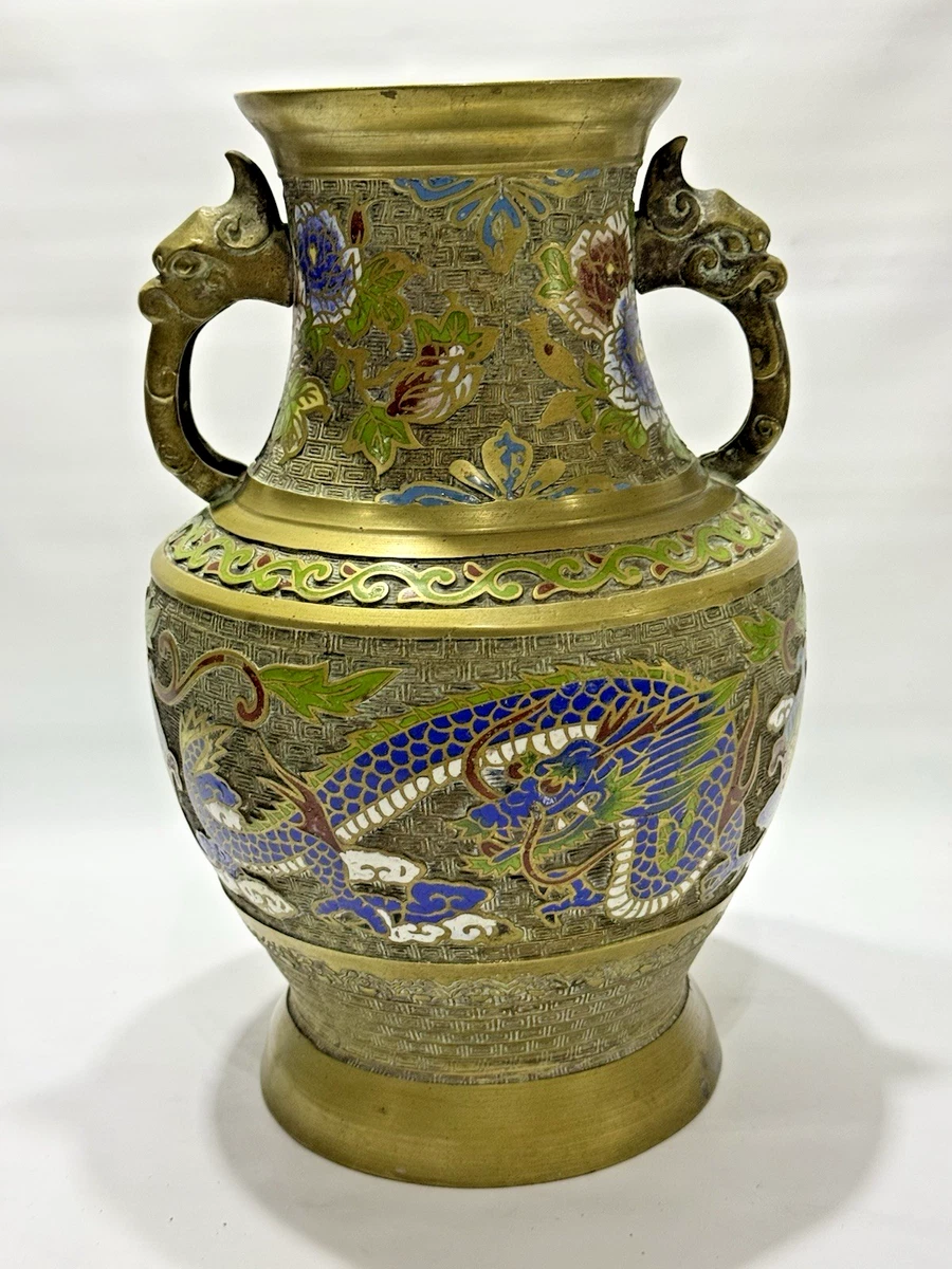 激安❣️ 中国 日本 花瓶 骨董 年代品、青銅器金彩模様 サイン入り 花瓶 蓝色黄铜主日本古董花瓶| eBay
