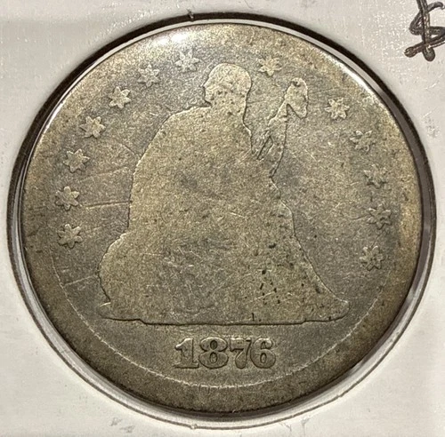 1876 Seated Liberty Quarter 25C Silver U.S. Coin (U206)