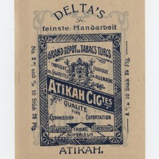 Delta Zigarettenfabrik Dresden Atika Echt türkisch Reklame historisch Zigaretten