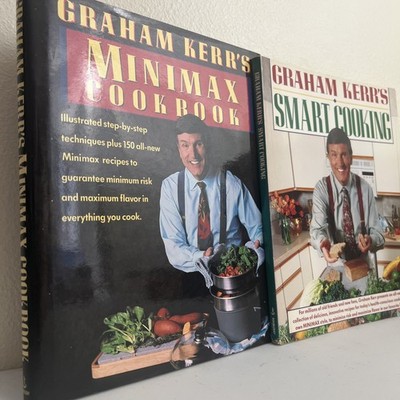 Graham Kerr Mini Max Cookbook HC 1st Ed + Smart Cooking PB Lot Healthy Recipes