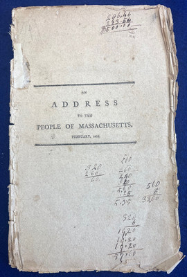Antique 1805 Massachusetts Electors for Thomas Jefferson Election Speech Book