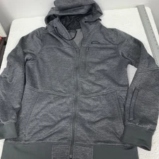 Oakley Slanty DWR Hoodie Men L Green Heather Technical Fleece Full Zip Bomber