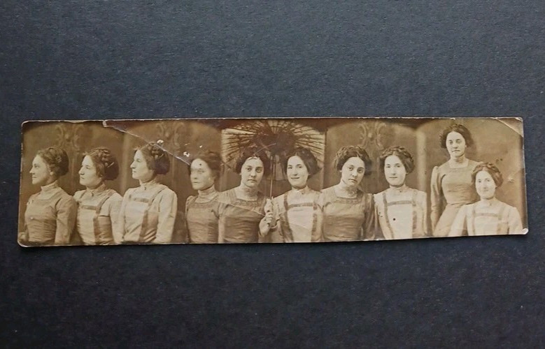 ID women w Parasol ARCADE PHOTO BOOTH strip Harrisburg Pa Cleland Snyder friends