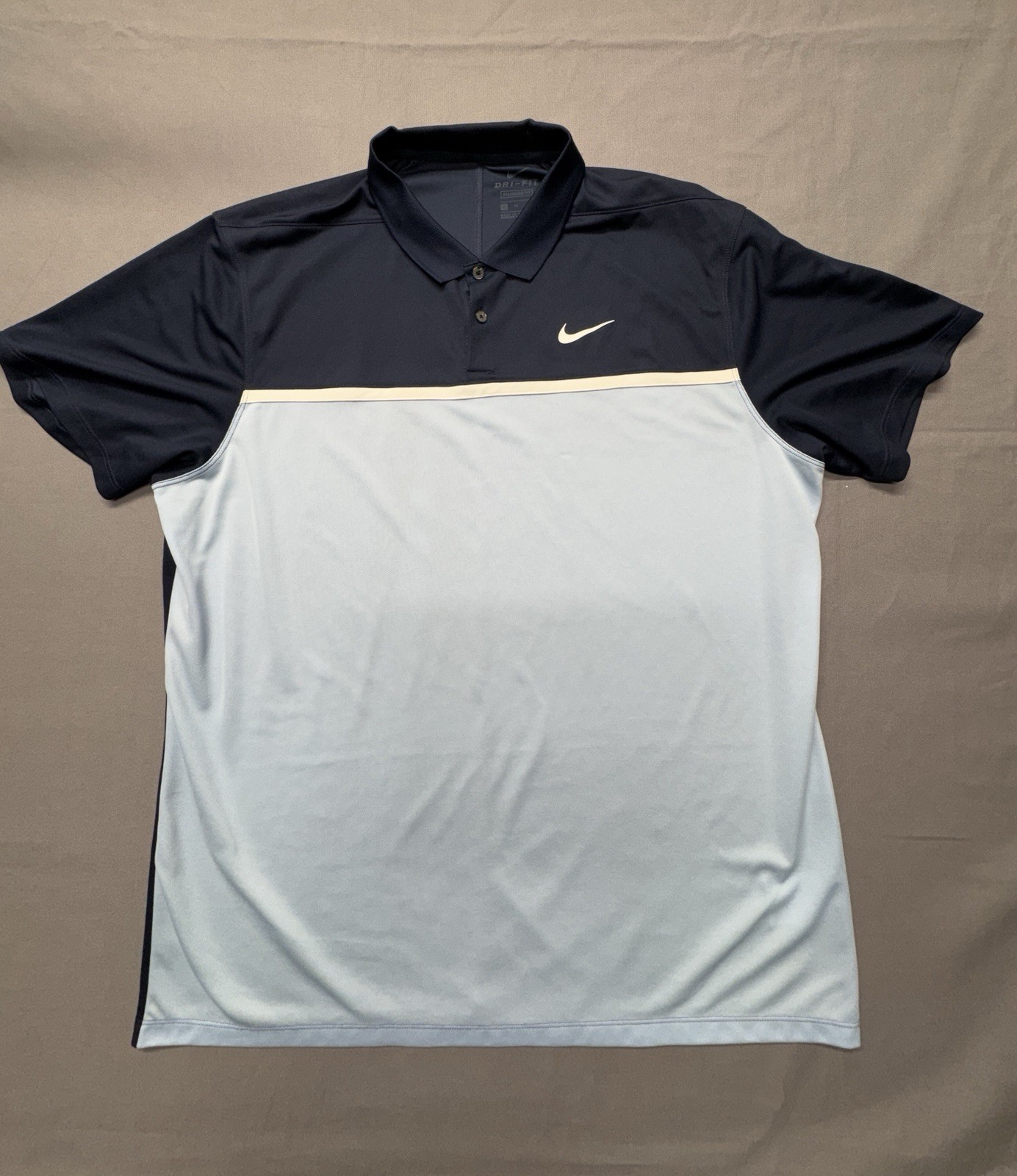 Nike Golf Dri-Fit Navy Blue Columbia Blue White Men’s XL  - P-32￼