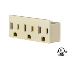 3-Outlet Power Triple Way AC Electric Grounded Wall Tap Adapter 3 Prong