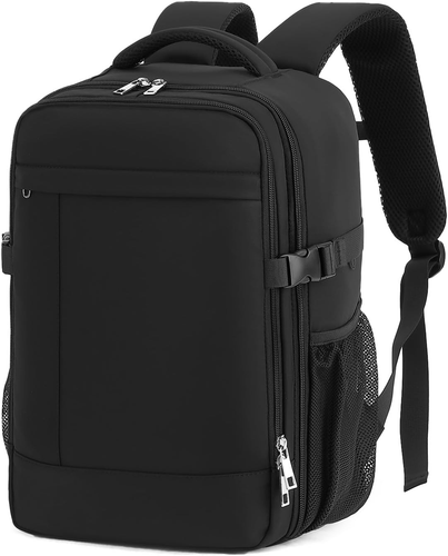 livbote Zaino da Viaggio Sottovuoto Zaino Ryanair 40x20x25 con pompa Valigia Aereo Bagaglio a Mano Zaini Airbag Borsa da Cabina per Donna Uomo - Nero