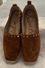 Sam Edelman Koda Loafer Women's Size 8.5 Brown Suede Espadrille Slip On Comfort
