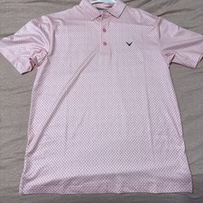 Men s S Callaway Pink Performance Golf Polo Shirt Opti-Dri Stretch