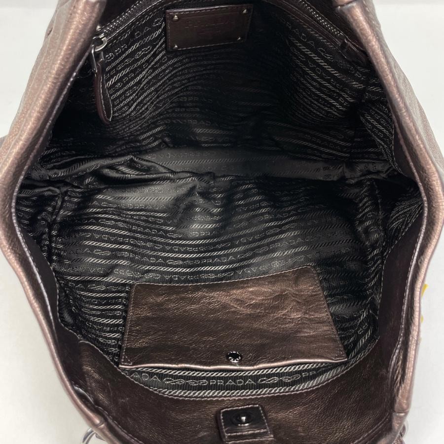 PRADA Tote Bag Shoulder Bag Bronze Leather 32cm #BS1576 thumbnail 8