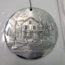 Vtg Wendell August Forge 2005 Aluminum Ornament Welcome Home Sleigh Christmas