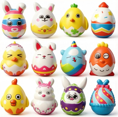 12PCS Easter Squishy Toys Slow Rising Squeeze Toys Kids Party Favors