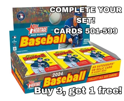 Complete Your Set! - 2024 Topps Heritage High Number Cards (501-599) - Image 1 of 4