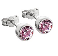 Paar Ohrstecker 925Er Sterling Silber 5,50Mm Lavendel Zirkonia Ohrringen M48