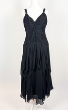 Y2K BCBG Black Silk Beaded Fairy Dress
