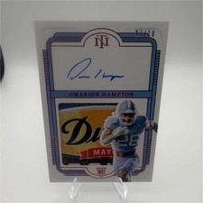 2025 Panini National Treasures Omarion Hampton RC Patch Auto /10 Tar Heels