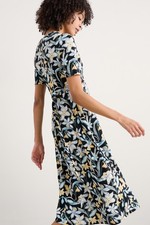 Seasalt Women's Regular Carwynnen Midi Dress Painted Daffodil Inkwell
