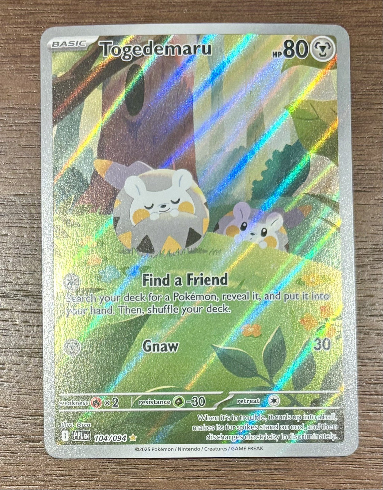 Togedemaru Illustration Rare ME02: Phantasmal Flames 104/094 NM