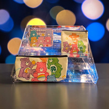 Care Bears Multicolor Zipper Makeup Bag Set with Clear Display Case Zip Pouch