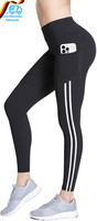 Sport Leggings Damen Mit Taschen, Leggins Damen Schwarz, High Waist Boom Booty G