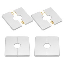 86x22mm Wall Split Flange 4Pcs Square Escutcheon Plate Cover Silver