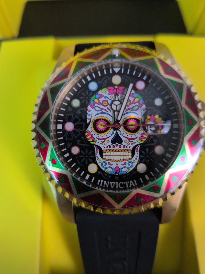 Invicta 50516 Men’s Pro Diver 43mm Día de los Muertos Calavera Dial ...