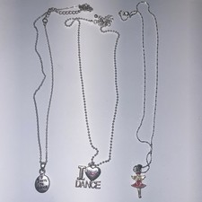 Girls I Love Dance Ballerina Dance Necklace Set Includes 3 And Earrings
