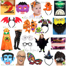 HALLOWEEN ACCESSORIES HEADBANDS BOWS CLIPS MASKS GLASSES CAPES PARTY DRESS UP 👻