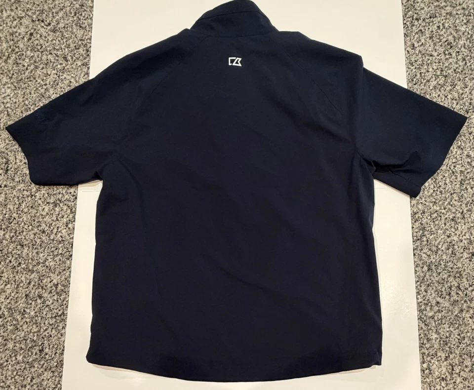 Cutter and Buck blue Weathertec Quarter Zip Short Sleeve Shell Jacket Size M  - Image 2 of 4