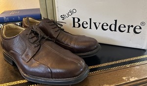 Belvedere Studio Bay Bridge Men's Oxfords Brown Leather Dress Shoes Size 13 D