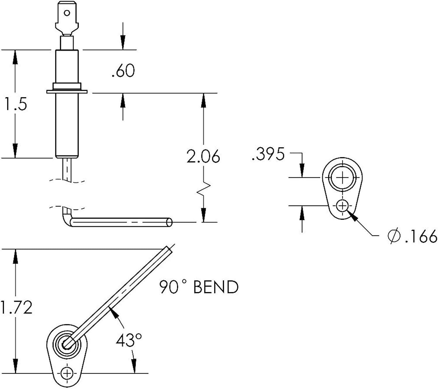 SEN01114 Flame Sensor Replacement for Trane/American Standard Furnace white 