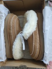 UGG Tasman Alpine Chestnut Suede Sheepskin Slippers 1144064 Womens Size 9