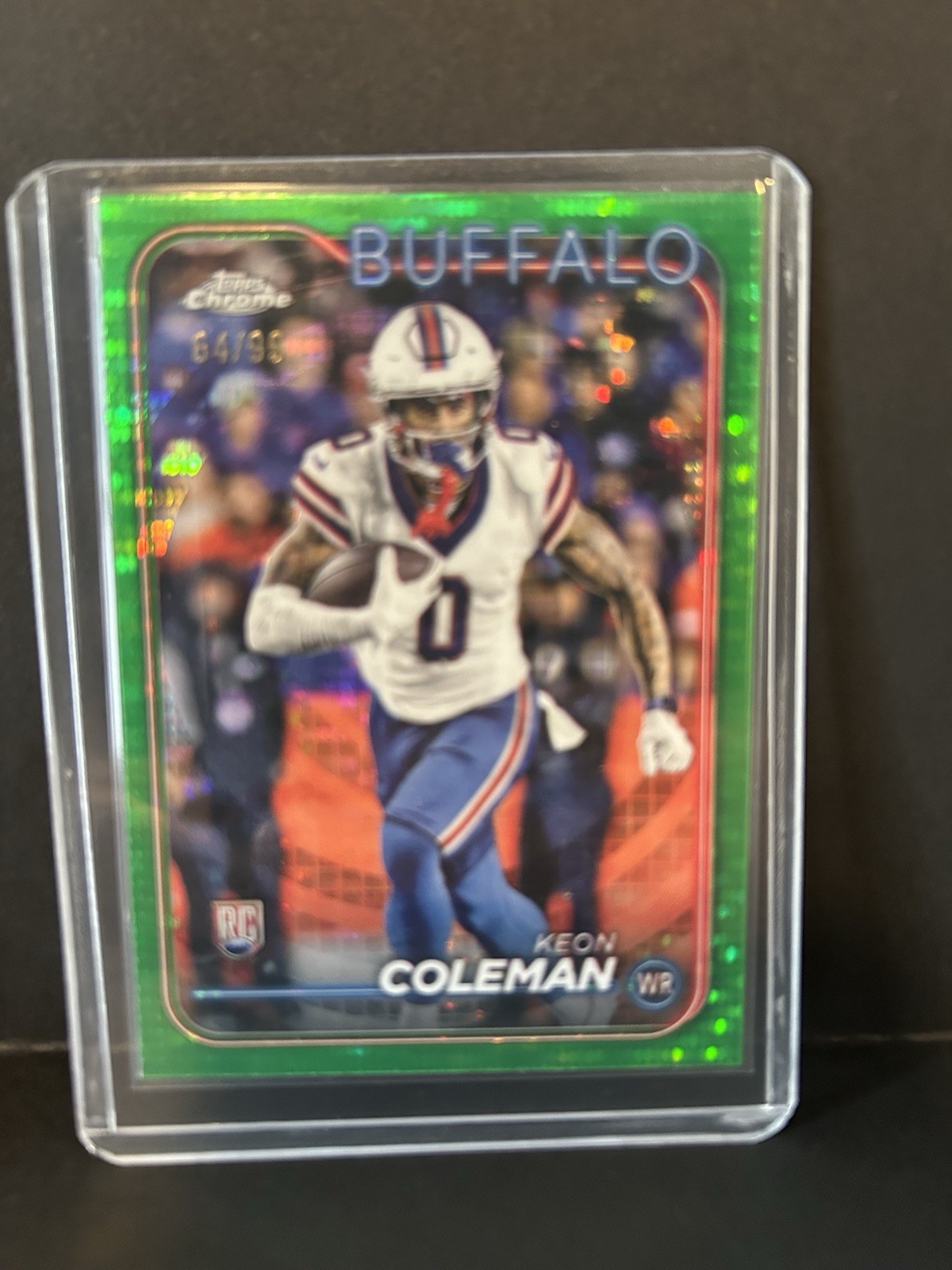 2024 Topps Chrome - Rookies Keon Coleman #209 Green Refractor /99 (RC)