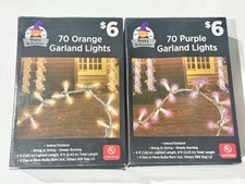 70 Purple Garland String Lights 70 Orange Garland Halloween 6 Length New