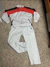PUMA Men's XL Vintage Track Suit Windbreaker Set Gray Red - Vintage &Great Shape