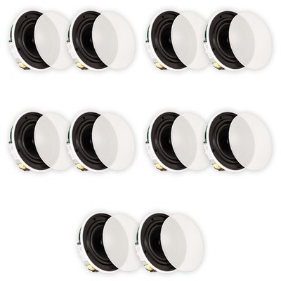 Theater Solutions TSQ670 Flush Mount 70 Volt Speakers with 6.5'' Woofers 5 Pairs
