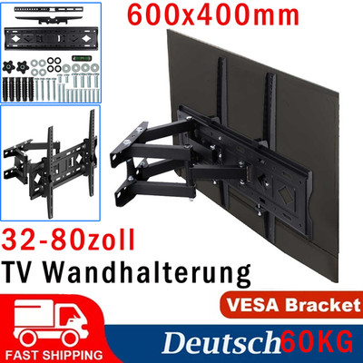 TV-Halterung Fernseher Wandhalterung 32-80'' 60kg max VESA 600x400 Einstellbar