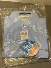 Colombia PFG Short Sleeve Shirt Blue  Bahama UPF 50 Omni Shade Men’s Size M