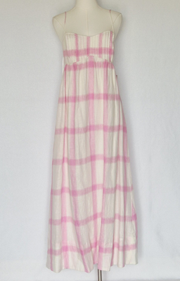 New Maeve Anthropologie Linen Plaid Tie-Back Maxi Dress Spaghetti Pocket  Size M | eBay