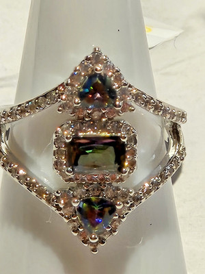 Bomb Party RG34598 Ring Size 7 Lab Created Alexandrite Just Be Mine Rhodium Pl