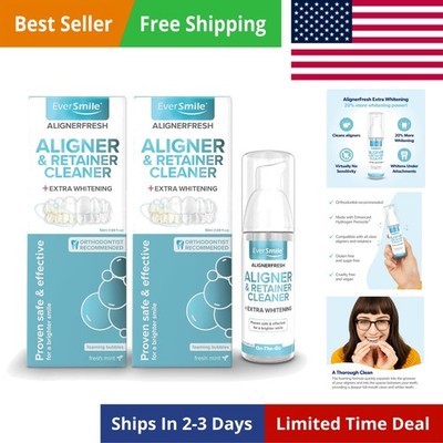 AlignerFresh Extra Whitening Foam   Cleaner Compatible w/Invisalign and All C...