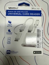 NEW Vivitar Mobile SD and MicroSD Universal Card Reader White MOV401 ECP017465 