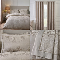 Catherine Lansfield Opulent Jacquard Duvet Cover Set Luxury Bedding Set