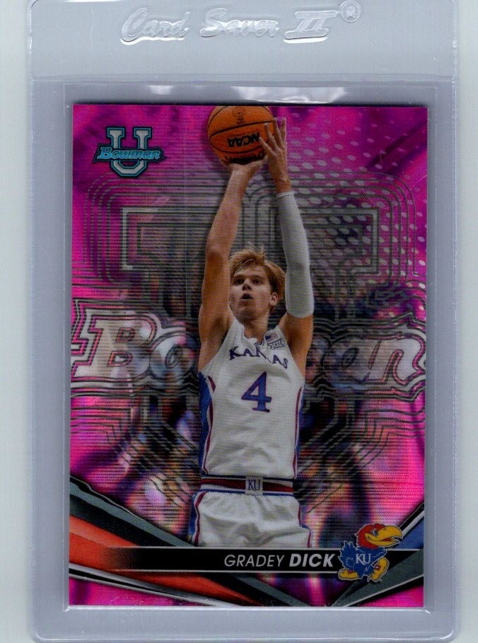 2022-23 Gradey Dick Bowman U Pink Lava Refractor #72 /100 Jayhawks/Raptors