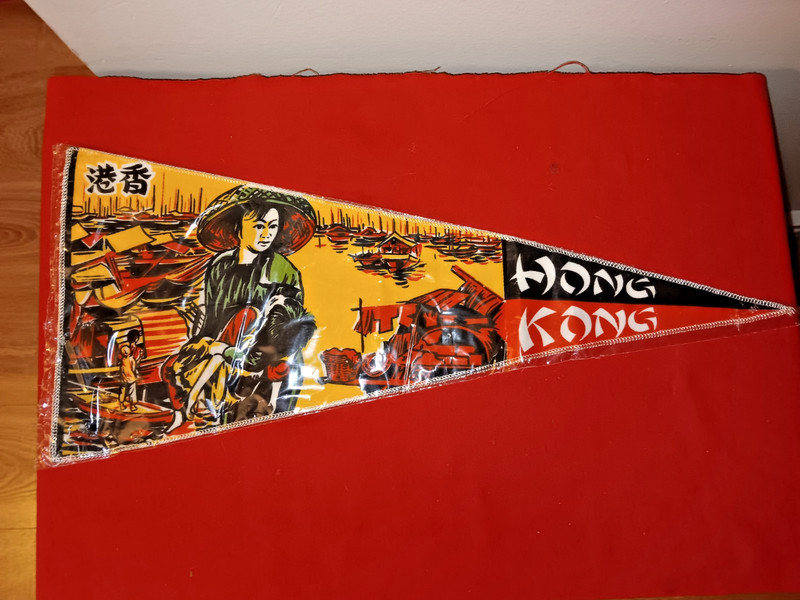 Vintage Pennant, Hong Kong, In Plastic, 18.5 Inch
