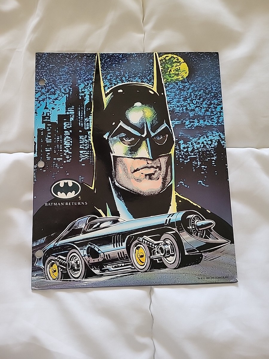 Batman Returns Trapper Keeper Binder 2 Folders Batmobile 1991 DC