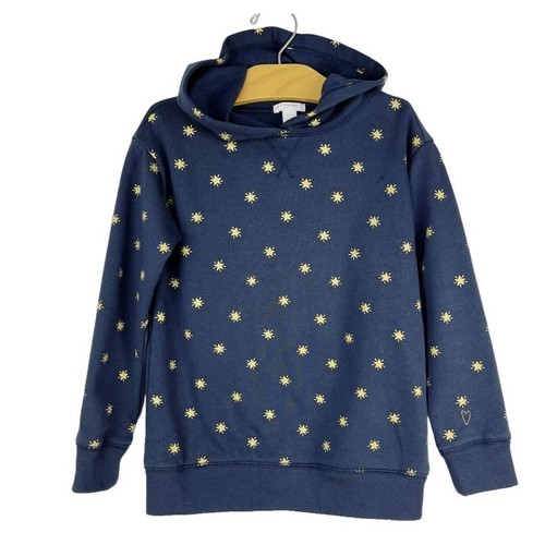 Crewcuts J.Crew Hoodie Sweatshirt Navy Blue Gold Metallic Stars Size ...