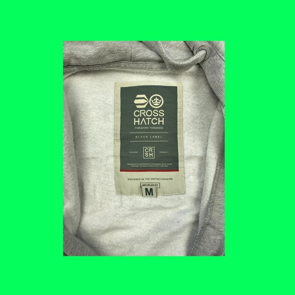 Sudadera con capucha CROSSHATCH Black Label Track Team 100 % algodón, gris, mediana Foto 4 de 4