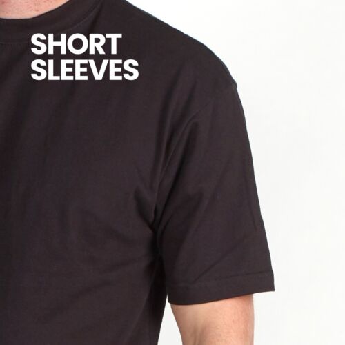 Mens Black Work Plain Cotton Short Sleeve T Shirt By MIG Size S to 4XL - Picture 3 of 23