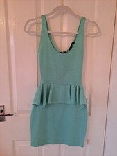 Size 8 Turquoise Bodycon Peplum Dress
