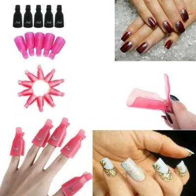 NAIL CARE ART 10pcs Reusable Nail Art Gel Polish Remover Removal Caps Nail Soak Off Clips Caps